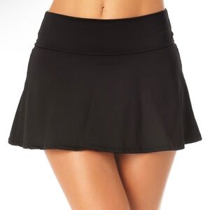 Anne Cole Black Circle Skater Swim Skirt